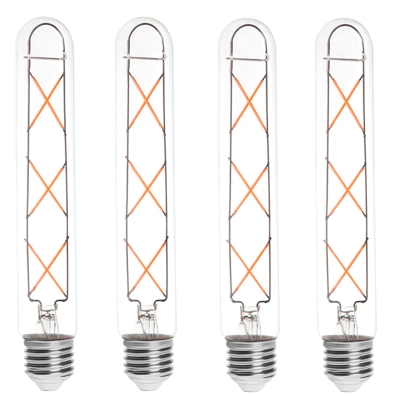 T9 E26/E27 6W LED Vintage Antique Filament Light Bulb, 60W Equivalent, 4-Pack